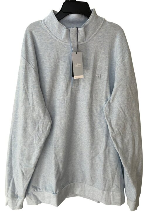 Travis Mathew Other - Travis Mathew Cloud Quarter Zip Pullover Heather Blue Golf Shirt Men's Sz XL NWT